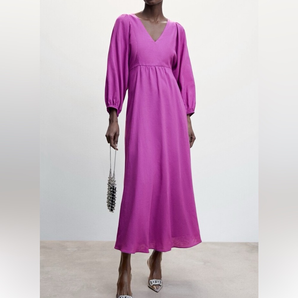 MANGO - Flowy, cotton blend dress - Size 2 (runs large) -NWT.